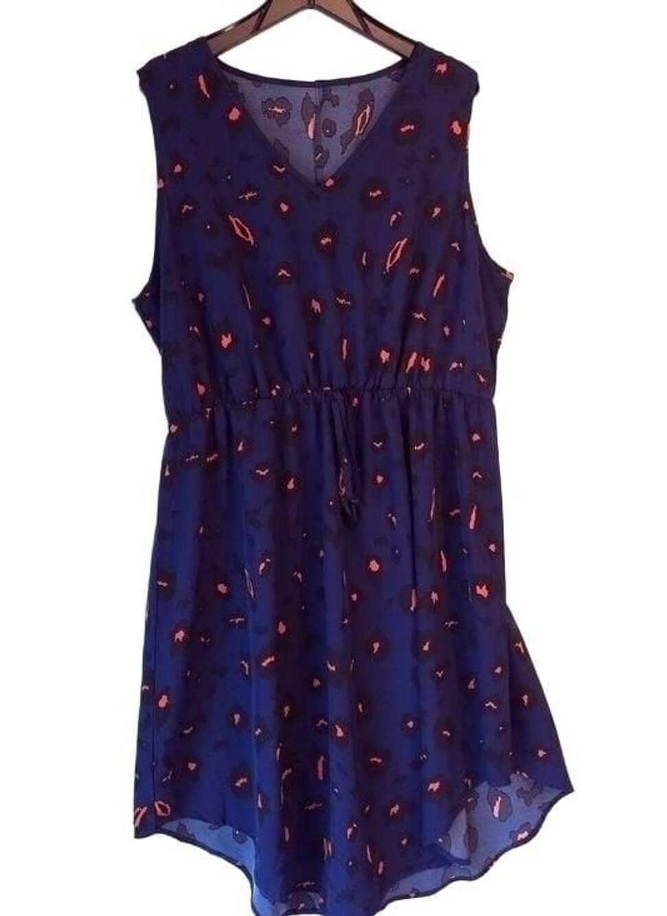 SHEIN Navy Dress with Orange Spot Print